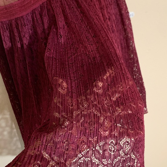 Victoria’s Secret (size XL) Intimate Burgundy Babydoll Lace Razorback Nighty - Picture 6 of 11